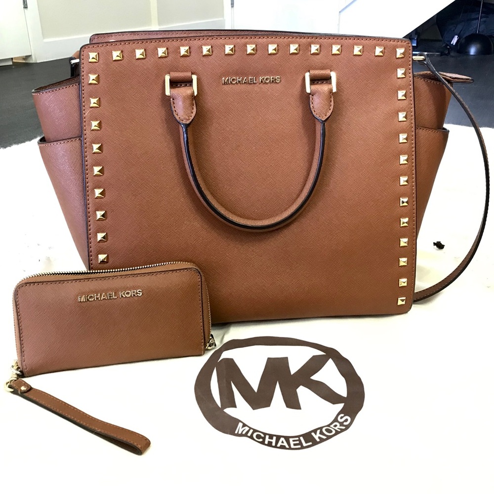 Michael Kors Studded Purse & Wallet Set